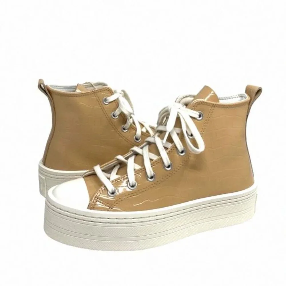 Converse Chuck Modern Lift Platform Leather Shoes A07658C Skate Embossed Women's